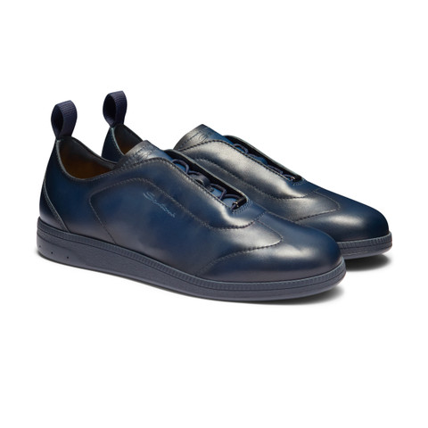 Blaue Sneakers für Herren aus Leder - Santoni - 3