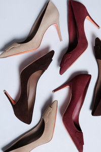 Women's dark brown suede high-heel Santoni Sibille pump - Santoni - editorial