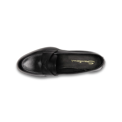Women’s black leather penny loafer - Santoni - 5