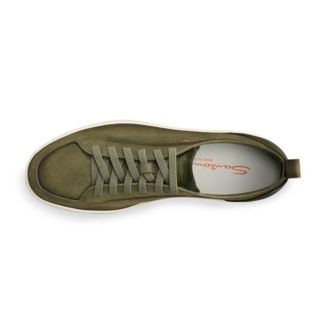 Men's green nubuck Santoni Off-duty sneaker - Santoni - 4