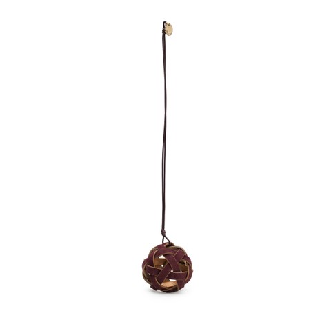 Burgundy woven leather sphere charm - Santoni - 2