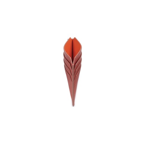 Orange tumbled leather credit card holder - Santoni - 3