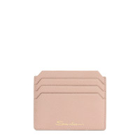 Pink tumbled leather credit card holder - Santoni - 1