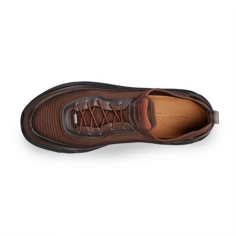 Men's dark brown leather sneaker - Santoni - 4