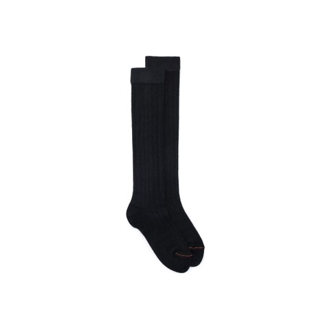 Black cashmere high socks - Santoni - 1