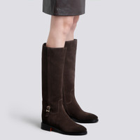 Women's dark brown suede boot - Santoni - 2