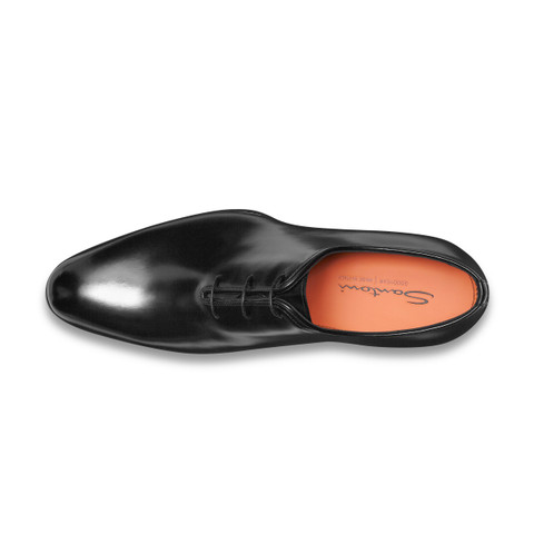 Men's polished black leather Oxford shoe - Santoni - 5