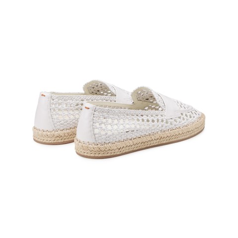 Women's white woven leather espadrillas - Santoni - 3