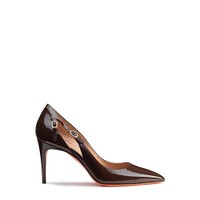 Women's dark brown patent leather high-heel pump - Santoni - 1