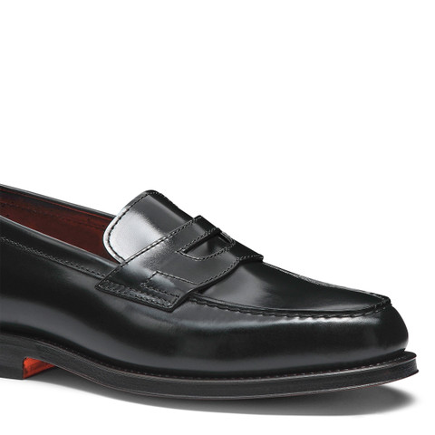 Mocassin Penny en cuir noir pour homme - Santoni - 6