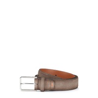 حزام من جلد السويد قابل للتعديل بلون بيج - Santoni - 1