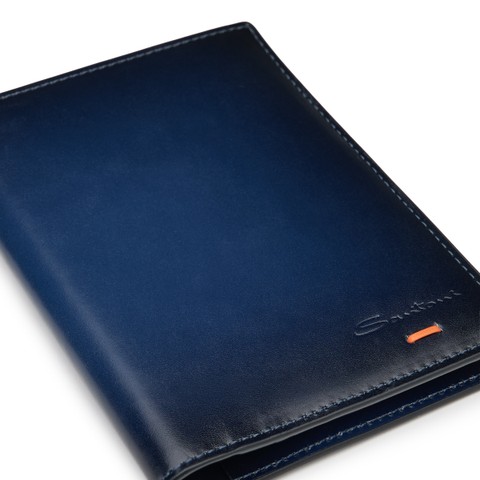 Blue leather passport case - Santoni - 5