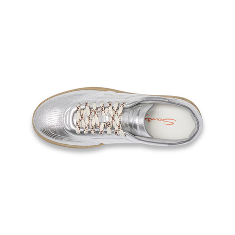 Women's silver laminated leather DBS Oly sneaker - Santoni - 5