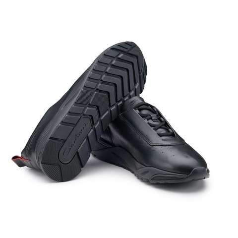 Men's black leather sneaker - Santoni - 3