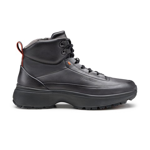 Men's grey leather Easy Bounce Mountain sneaker - Santoni - 1