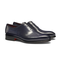 Men's blue leather Oxford shoe - Santoni - 2