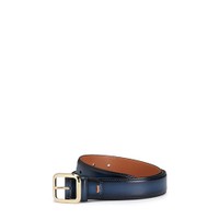 Blue leather adjustable belt - Santoni - 1