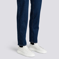 Men's white tumbled leather sneaker - Santoni - 2