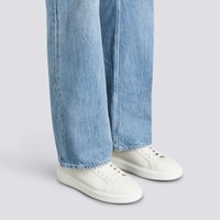 Men's white tumbled leather sneaker - Santoni - 2