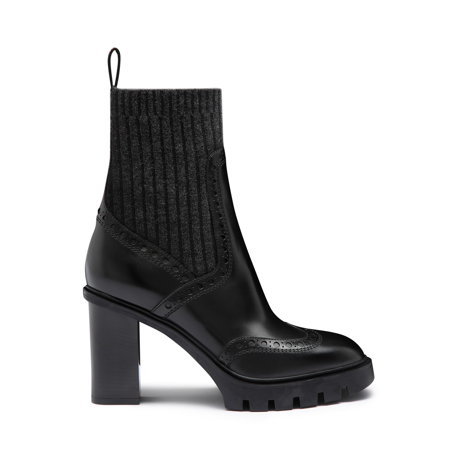 Santoni Stivaletto tacco alto da donna in pelle nera