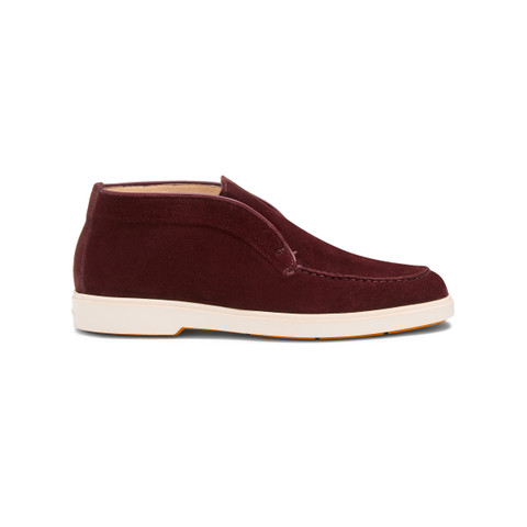 Women's burgundy suede desert boot - Santoni - 1