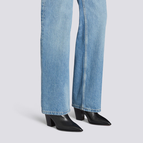 Women's black leather texan ankle boot - Santoni - 2