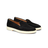 Women's black suede loafer - Santoni - 2