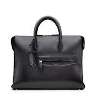 Sac d&rsquo;ordinateur en cuir gris - Santoni - 1
