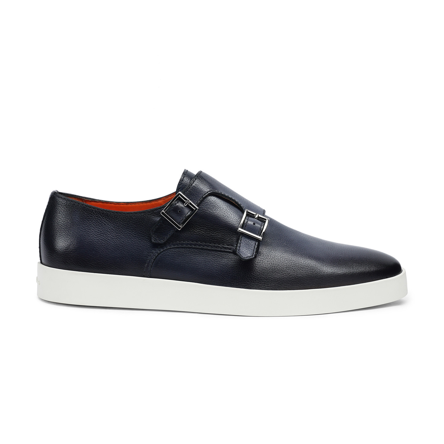 Santoni Doppia fibbia da uomo in pelle blu