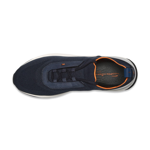 Men's blue stretch knit sneaker - Santoni - 5