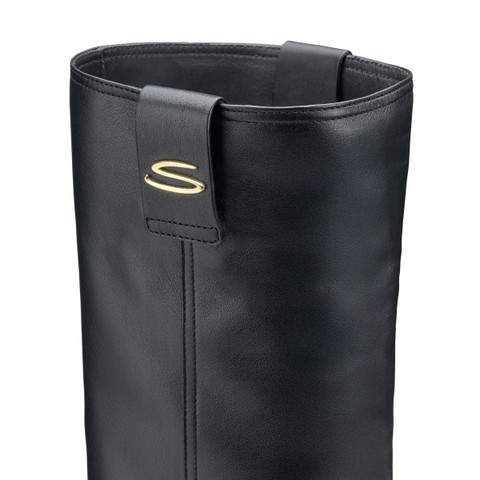 Women's black leather Easy boot - Santoni - 5