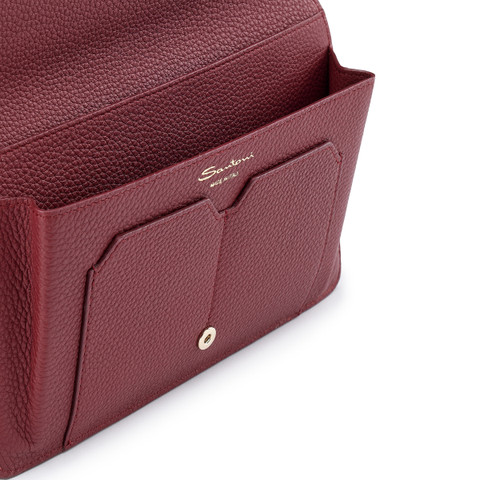 Red tumbled leather document holder - Santoni - 5
