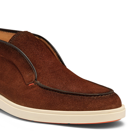 Stivaletto desert da uomo in suede marrone testa di moro - Santoni - 6