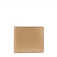 Beige tumbled leather wallet - Santoni - 1