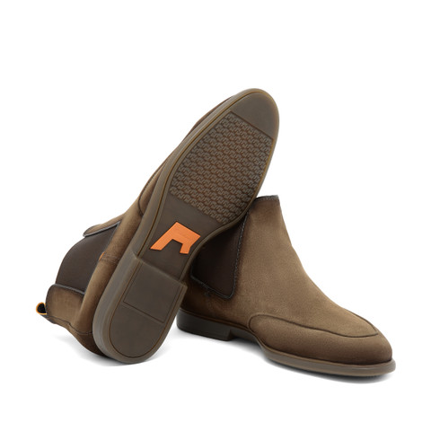 Men’s brown suede Chelsea boot - Santoni - 3
