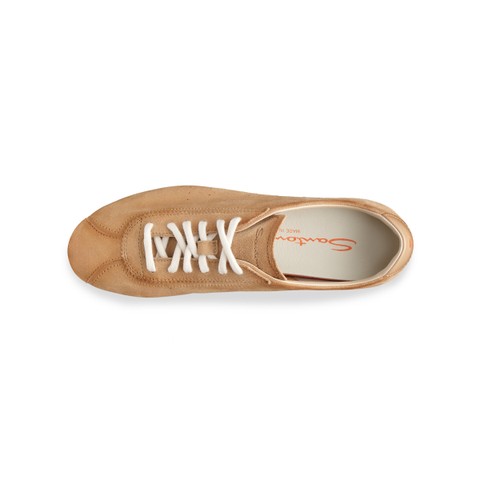 Women's beige suede sneaker - Santoni - 5