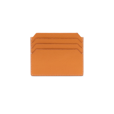 Orange tumbled leather credit card holder - Santoni - 3