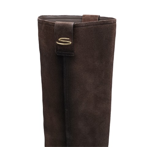 Women's dark brown suede Easy boot - Santoni - 5