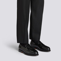 Mocasines penny de hombre en piel negra - Santoni - 2