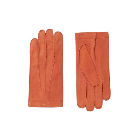 Orange suede gloves - Santoni - 1