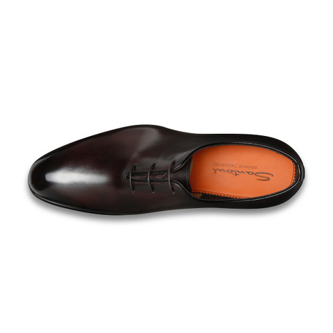 Men's polished brown leather Oxford shoe - Santoni - 5