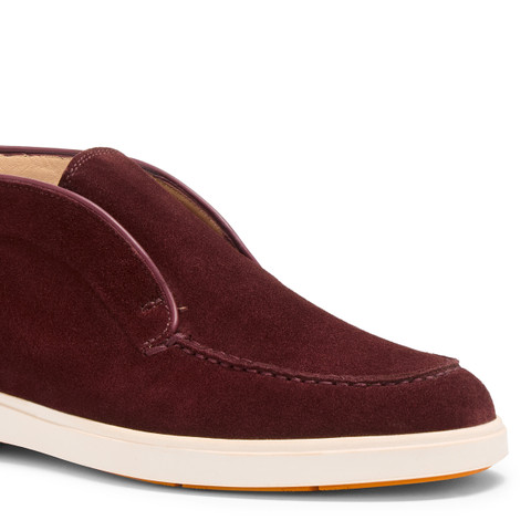 Women's burgundy suede desert boot - Santoni - 5