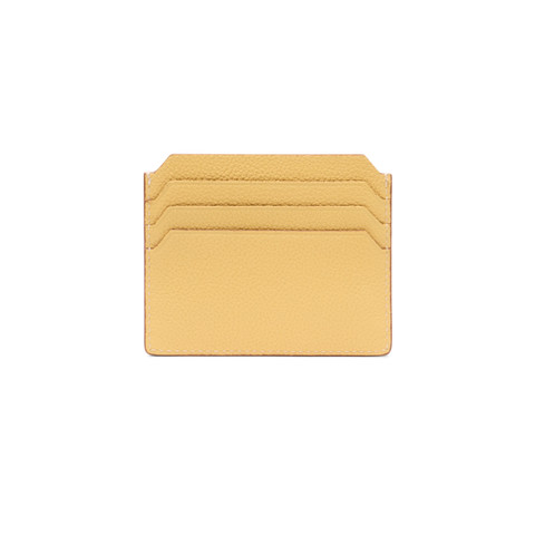 Yellow tumbled leather credit card holder - Santoni - 2