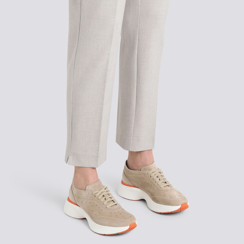 Women's beige suede Easy Bounce sneaker - Santoni - 2