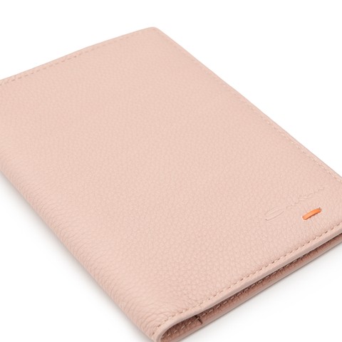 Pink tumbled leather passport case - Santoni - 5