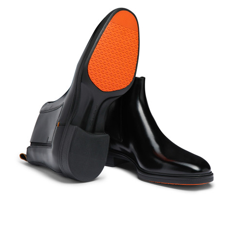 Men's black leather Easy boot - Santoni - 4