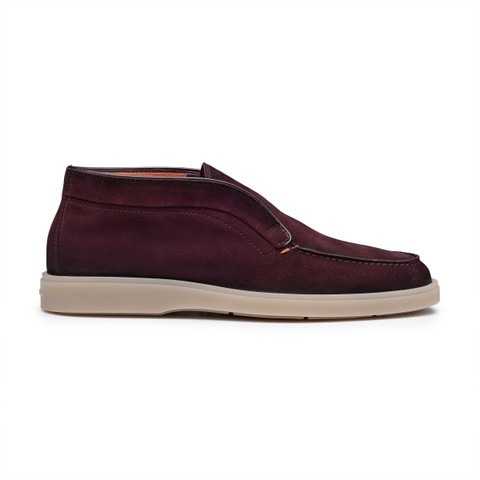 Men's burgundy suede desert boot - Santoni - 1