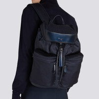 Blue leather and nylon backpack - Santoni - 2