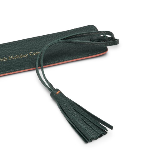 Green tumbled leather bookmark - Santoni - 3