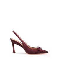 Women's burgundy suede high-heel slingback - Santoni - 1